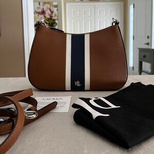 Ralph Lauren Crosshatch Leather Danni Bag - Authentic